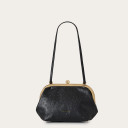 Sicily Bag M, black ostrich pattern